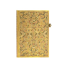 Paperblanks Тефтер Gold Inlay, 100 х 140 mm, широки редове, твърда корица, 104 листа