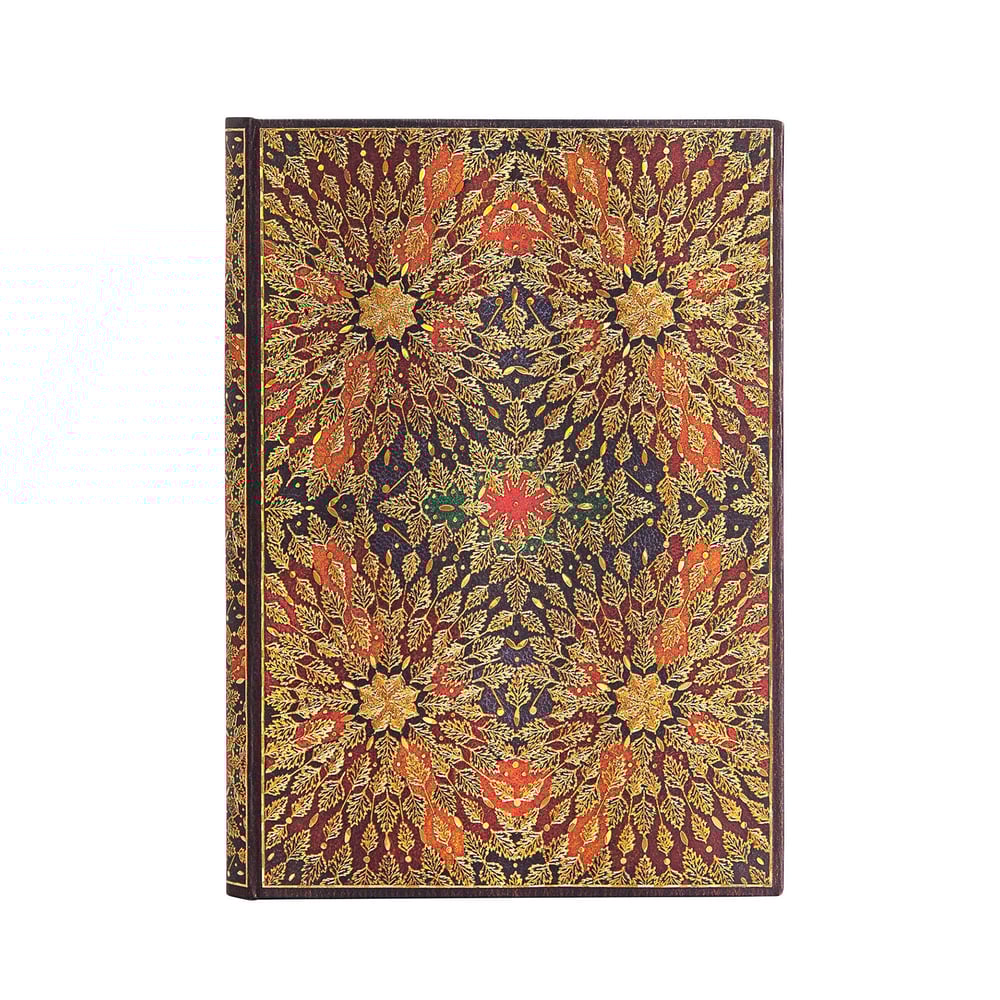 Paperblanks Тефтер Fire Flowers, Midi, широки редове, твърда корица, 120 листа