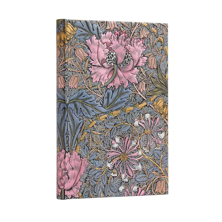 Paperblanks Тефтер William Morris, Midi, широки редове, твърда корица, 72 листа