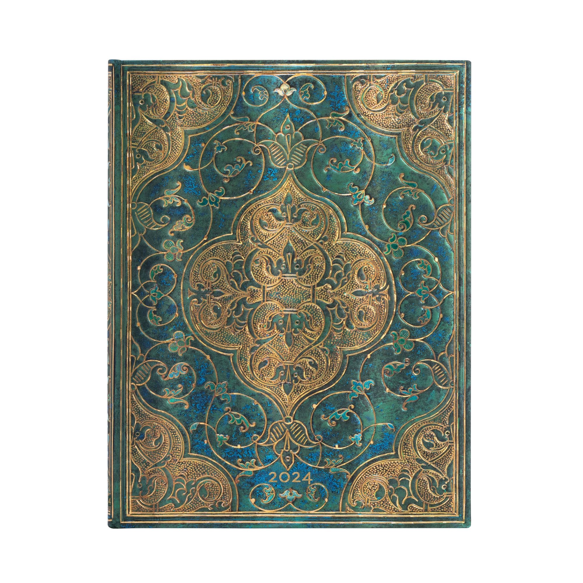 Paperblanks Планер Turquoise Chronicles, Ultra, хоризонтален, твърда корица, 80 листа, за 2024 година