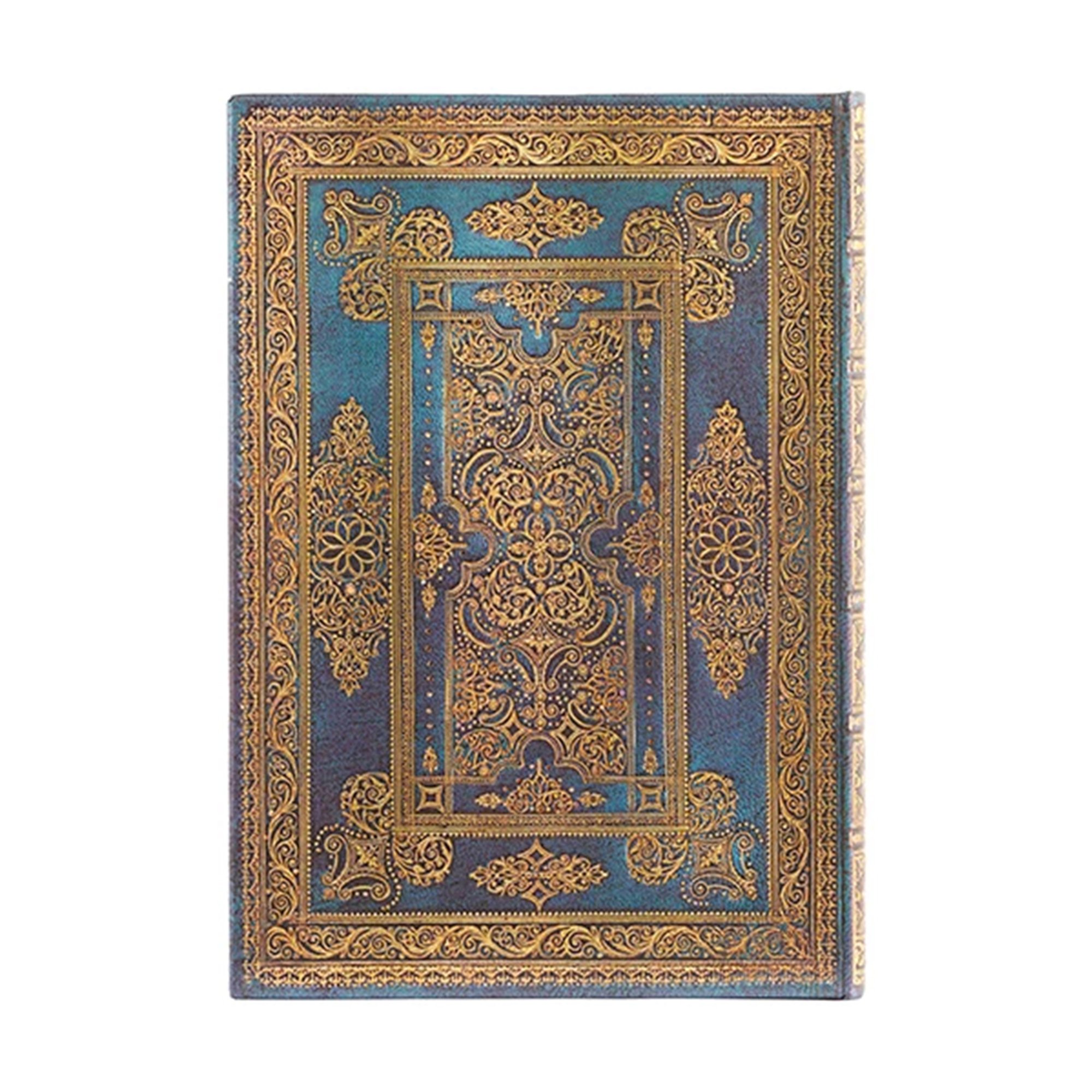 Paperblanks Тефтер Blue Luxe, Midi, широки редове, твърда корица, 72 листа