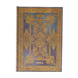 Paperblanks Планер Blue Luxe, Midi, 1 ден на страница, твърда корица, 208 листа, за 2025 година