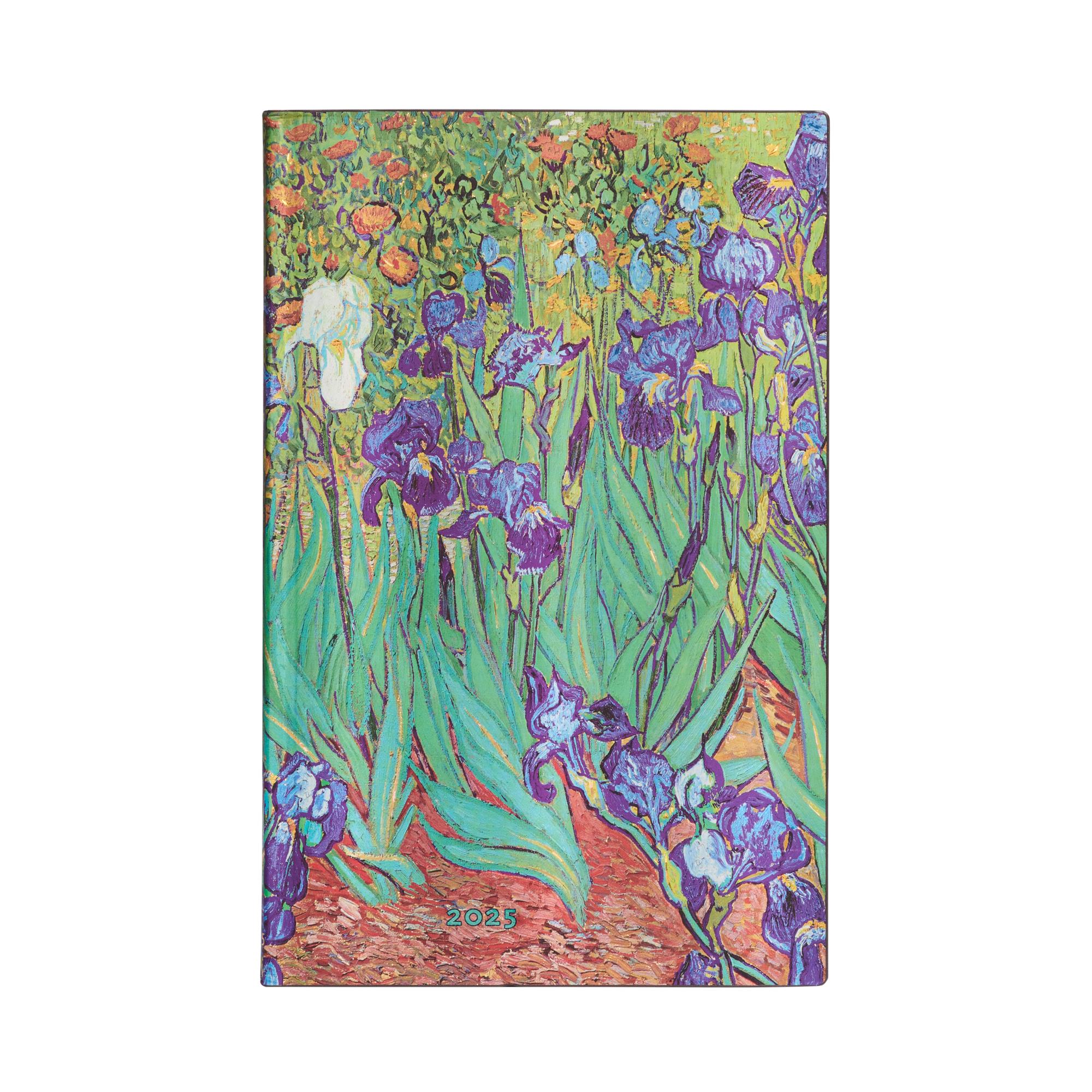 Paperblanks Планер Van Gogh's Irises, Maxi, хоризонтален, мека корица, 88 листа, за 2025 година