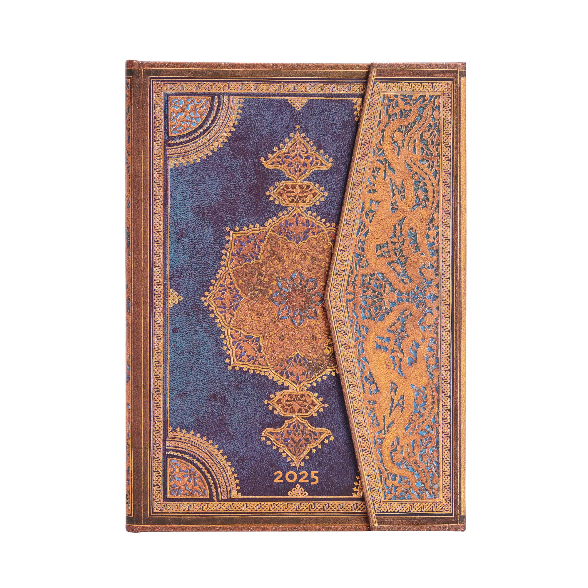 Paperblanks Планер Safavid Indigo, Midi, Verso, твърда корица, 80 листа, за 2025 година