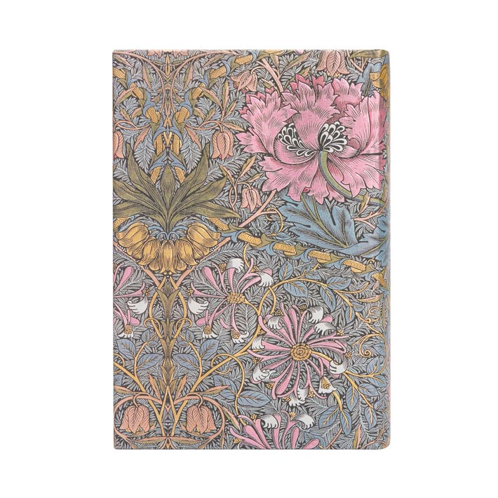 Paperblanks Планер Morris Pink, Mini, 1 ден на страница, твърда корица, 208 листа, за 2025 година