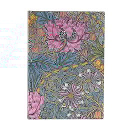 Paperblanks Планер Morris Pink, Midi, хоризонтален, мека корица, 112 листа, за 2024-2025 година