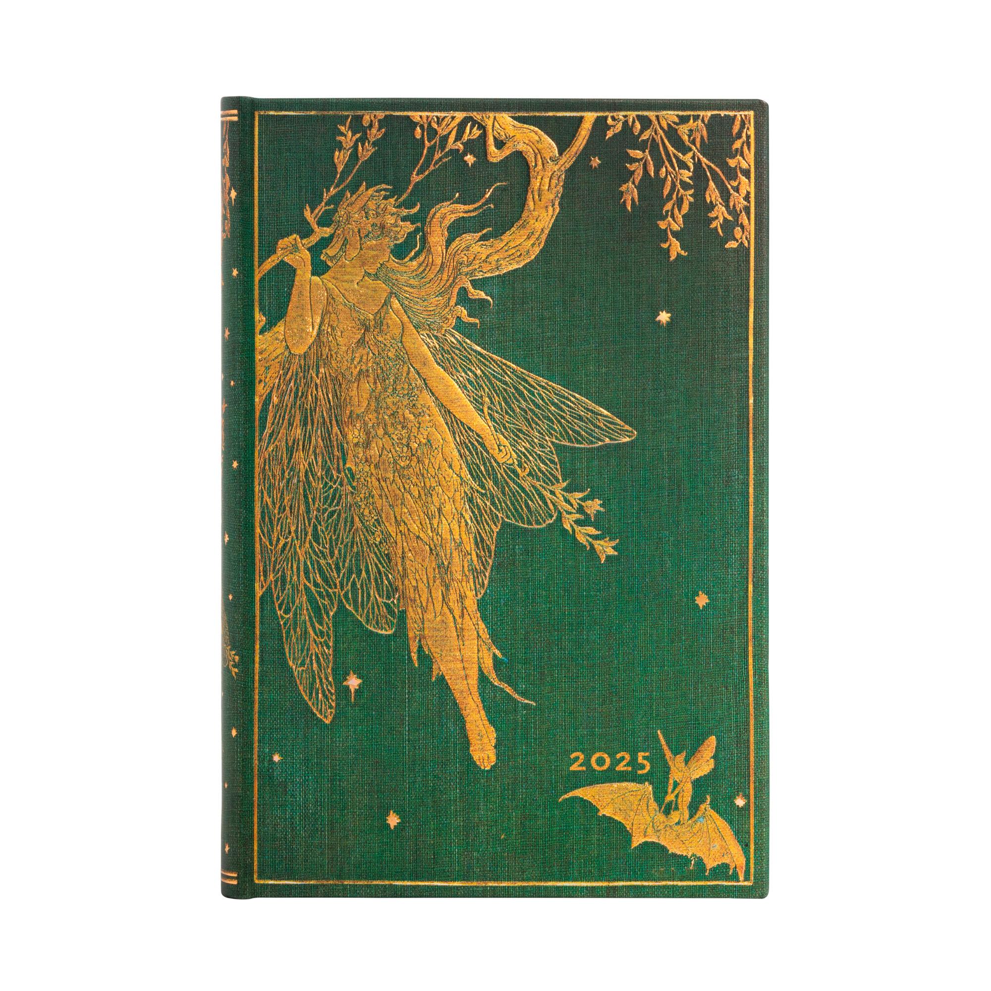 Paperblanks Планер Olive Fairy, Mini, 1 ден на страница, твърда корица, 208 листа, за 2025 година