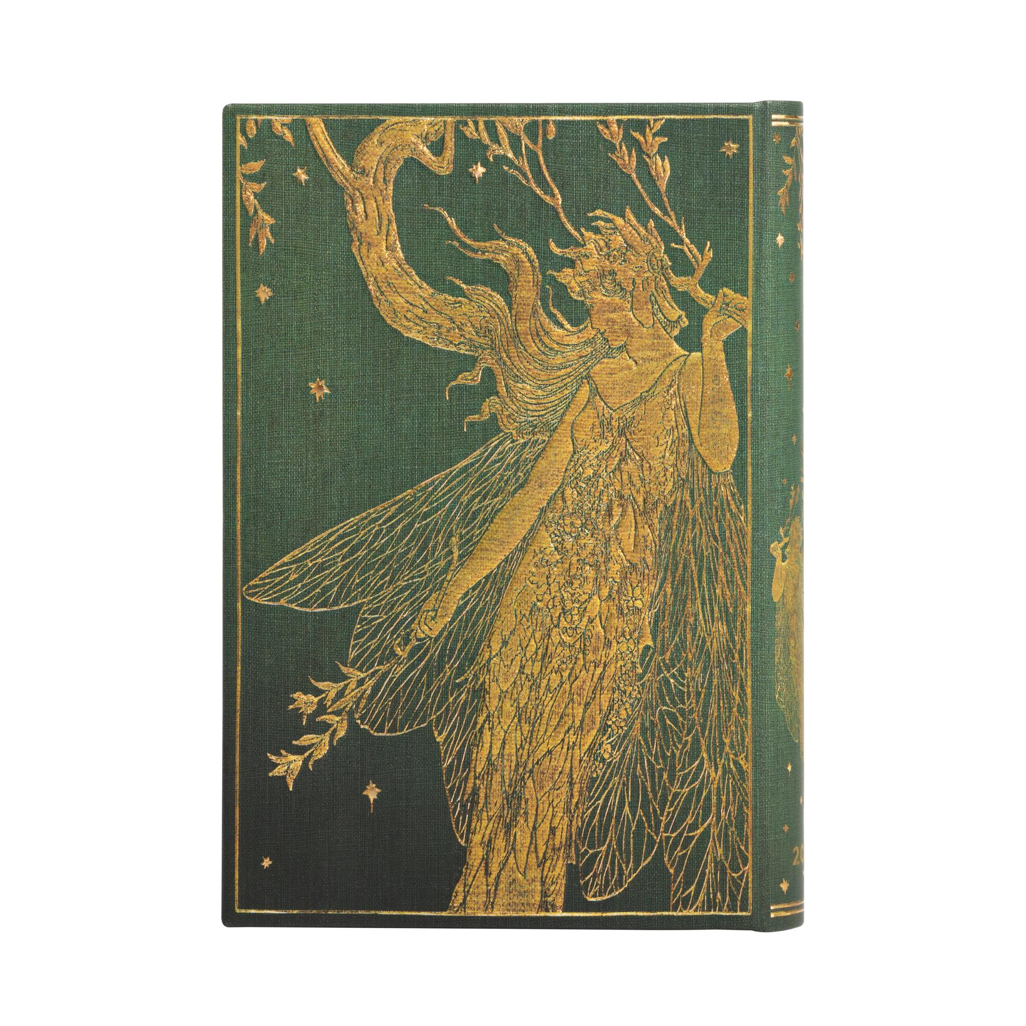 Paperblanks Планер Olive Fairy, Mini, 1 ден на страница, твърда корица, 208 листа, за 2025 година