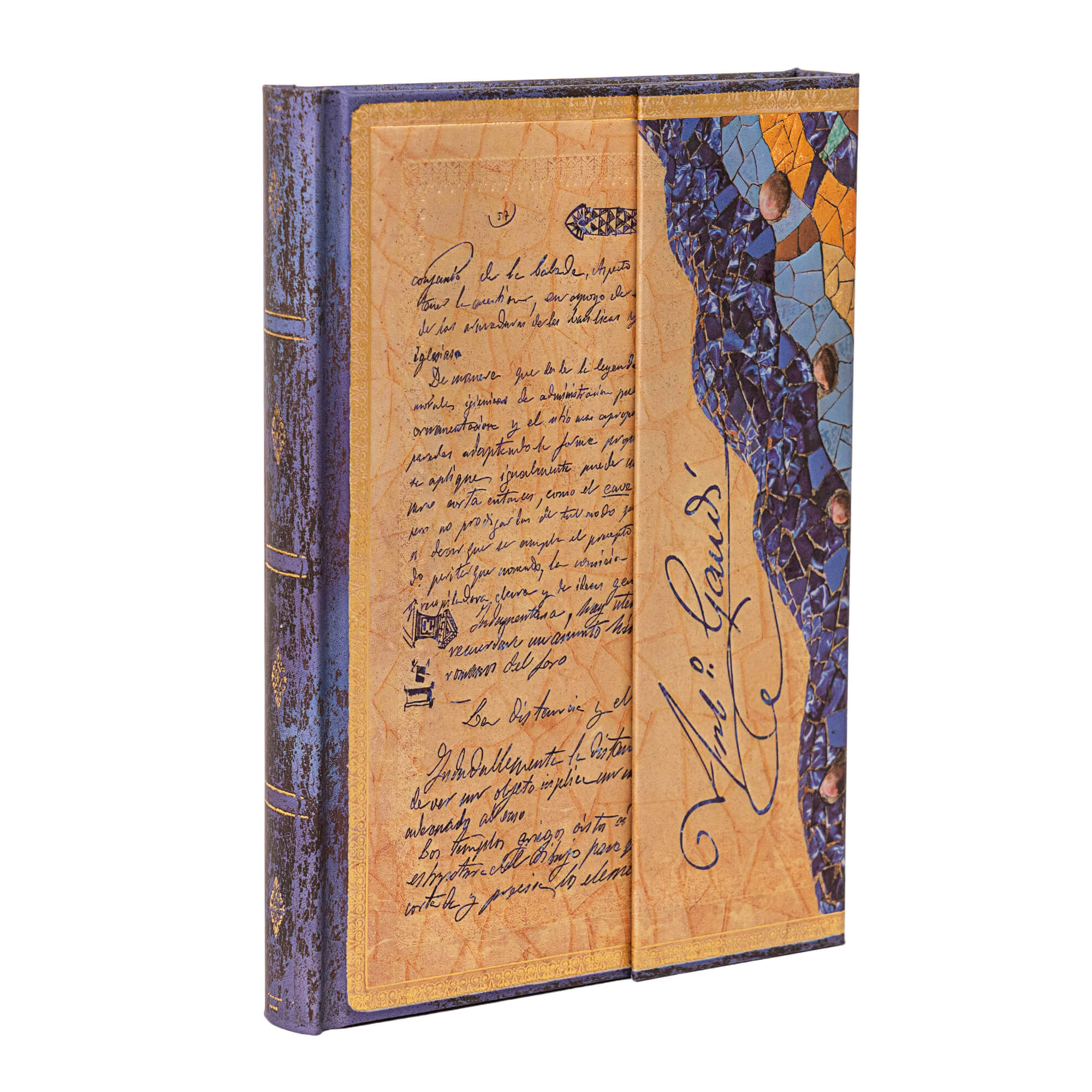 Paperblanks Тефтер Gaudi, Midi, широки редове, твърда корица, 72 листа