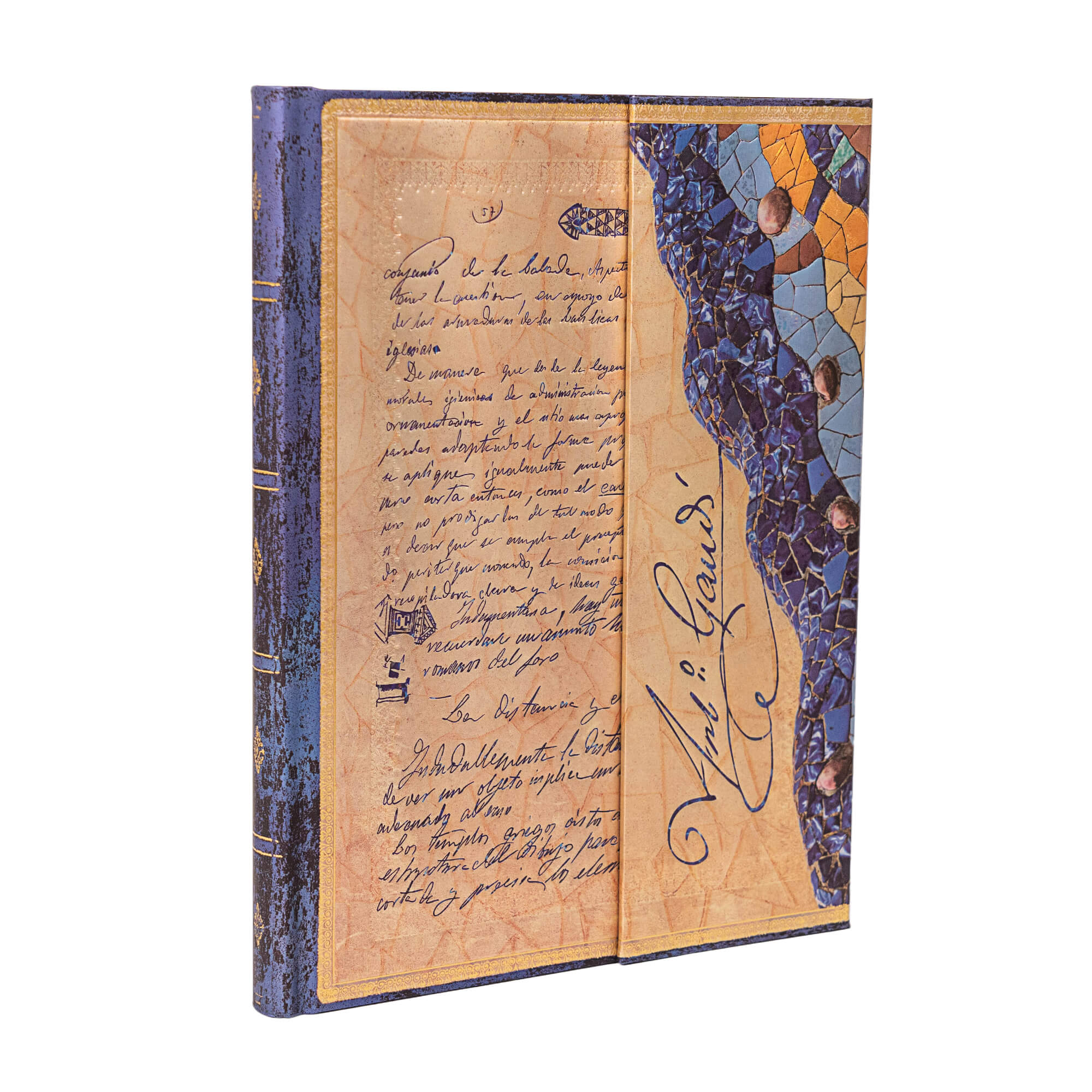 Paperblanks Тефтер Gaudi, Ultra, широки редове, твърда корица, 72 листа