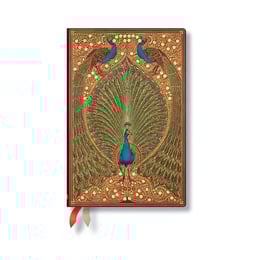 Paperblanks Планер Hafiz's Peacocks, Mini, 1 ден на страница, твърда корица, 208 листа, за 2026 година