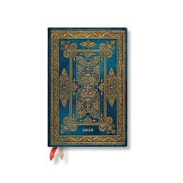 Paperblanks Планер Blue Luxe, Mini, хоризонтален, твърда корица, 80 листа, за 2026 година