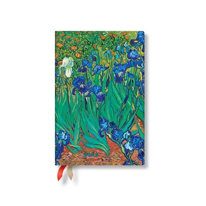 Paperblanks Планер Van Gogh's Irises, Mini, хоризонтален, твърда корица, 80 листа, за 2026 година