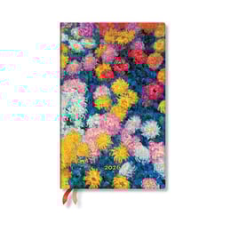 Paperblanks Планер Monet Chrysanthemums, Maxi, хоризонтален, твърда корица, 80 листа, за 2026 година