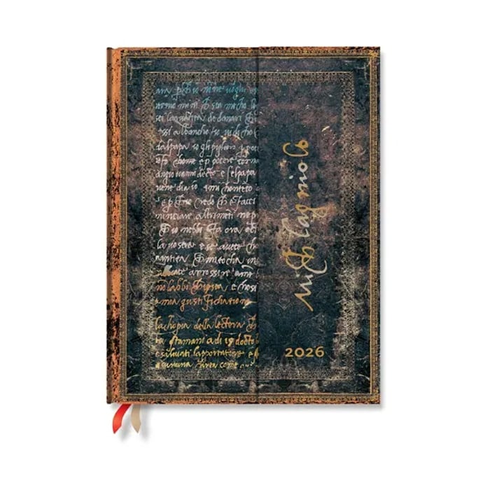 Paperblanks Планер Michelangelo, Ultra, хоризонтален, твърда корица, 80 листа, за 2026 година