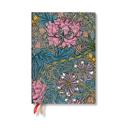 Paperblanks Планер William Morris Pink Honeysuckle, Midi, хоризонтален, мека корица, 112 листа, за 2025-2026 година