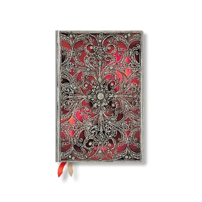 Paperblanks Планер Garnet, Mini, хоризонтален, мека корица, 88 листа, за 2026 година