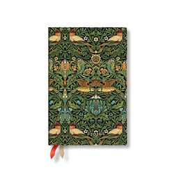 Paperblanks Планер William Morris Birds, Mini, хоризонтален, мека корица, 88 листа, за 2026 година