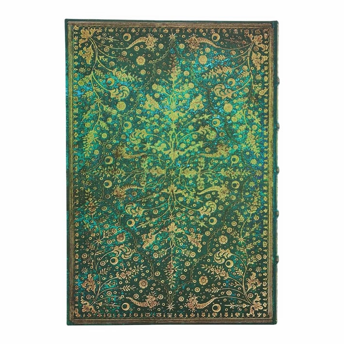 Paperblanks Тефтер Emerald Flower Grande, нелиниран, твърда корица, 120 листа