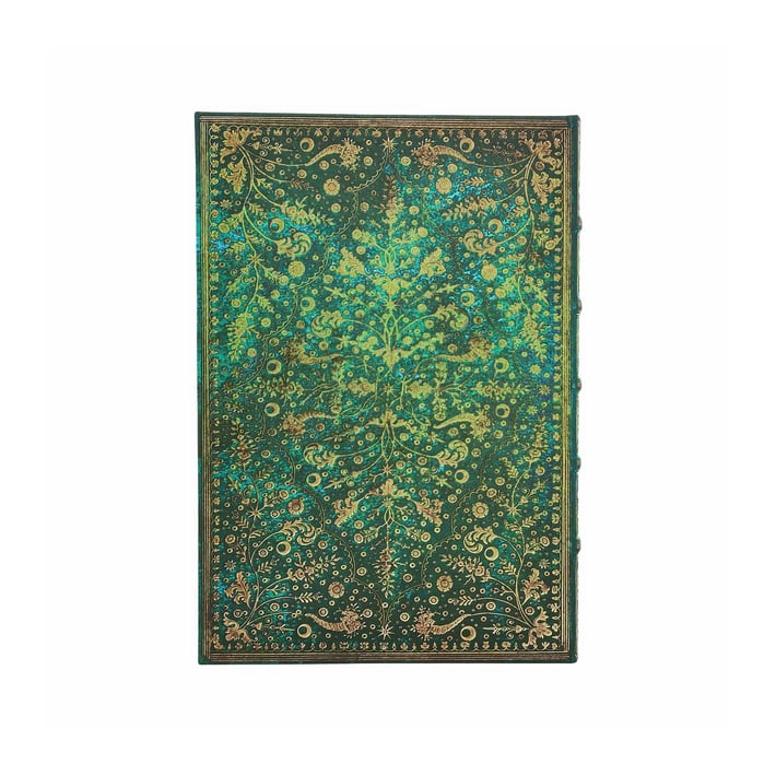 Paperblanks Тефтер Emerald Flower, Mini, широки редове, твърда корица, 88 листа