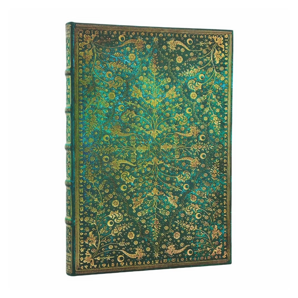 Paperblanks Тефтер Emerald Flower, Ultra, широки редове, твърда корица, 72 листа