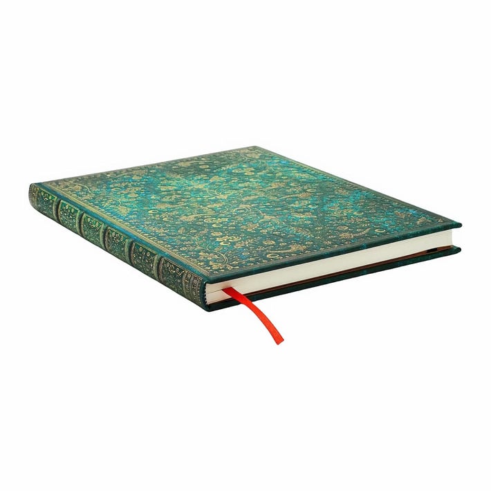 Paperblanks Тефтер Emerald Flower, Ultra, широки редове, твърда корица, 72 листа