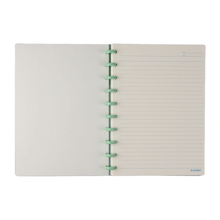 Sworld Тефтер Block, B5, със спирала, широки редове, 80 листа, розов