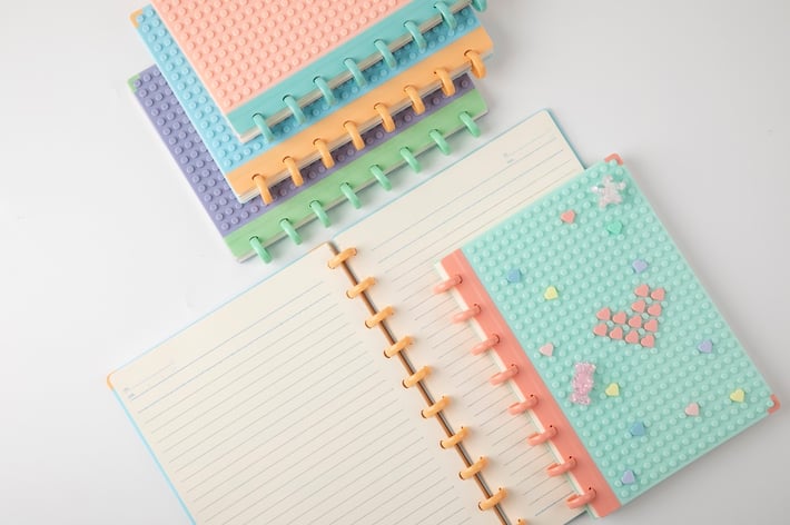 Sworld Тефтер Block, B5, със спирала, широки редове, 80 листа, розов