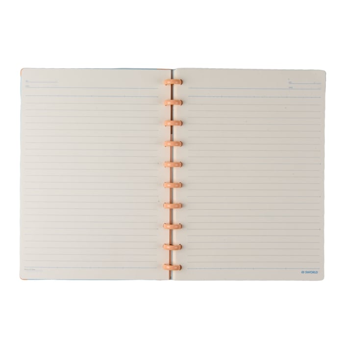 Sworld Тефтер Block, B5, със спирала, широки редове, 80 листа, син