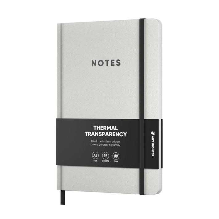 Art Pioneer Бележник, A5, твърда корица, с ластик, 96 листа, черен