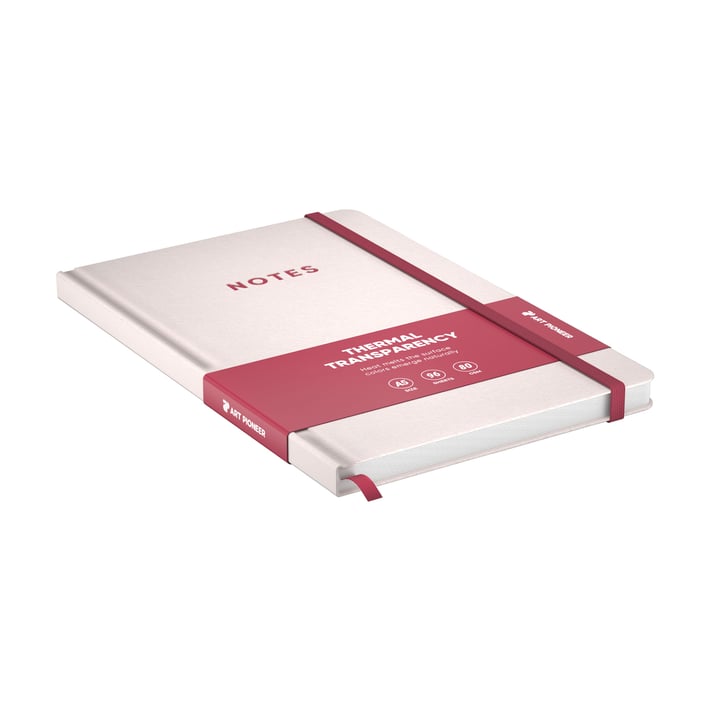 Art Pioneer Бележник, A5, твърда корица, с ластик, 96 листа, червен