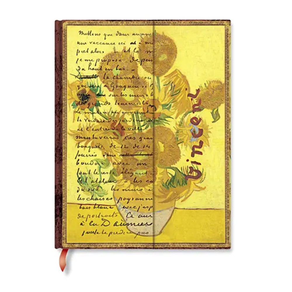 Paperblanks Тефтер Van Gogh Sunflowers, Ultra, твърда корица, 72 листа
