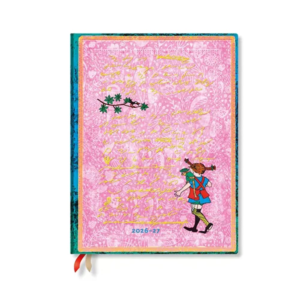 Paperblanks Планер Pippi Longstocking, Ultra, вертикален, твърда корица, 112 листа, за 2026-2027 година