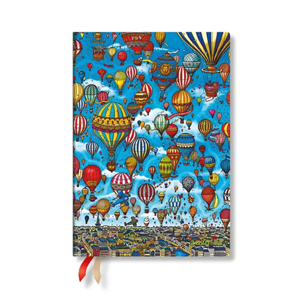 Paperblanks Планер Balloon Festival, Midi, хоризонтален, мека корица, 112 листа, за 2026-2027 година