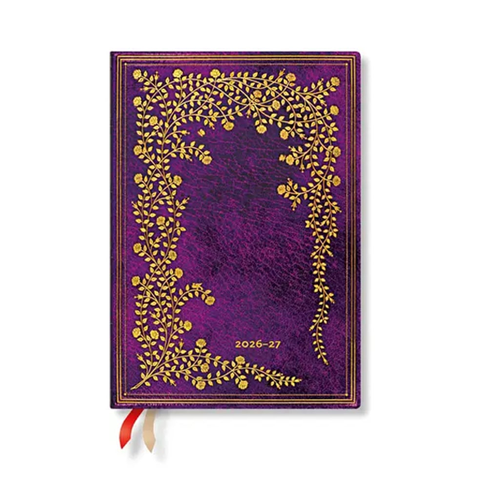 Paperblanks Планер New York Rose, Midi, хоризонтален, мека корица, 112 листа, за 2026-2027 година