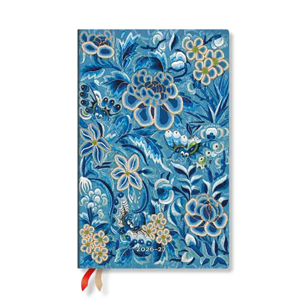 Paperblanks Планер Blue Willow, Maxi, вертикален, твърда корица, 112 листа, за 2026-2027 година