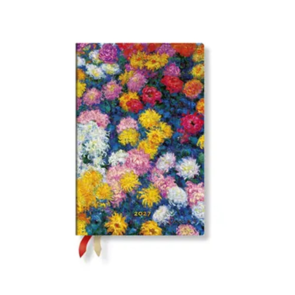 Paperblanks Планер Monet's Chrysanthemums, Mini, Verso, твърда корица, 88 листа, за 2027 година