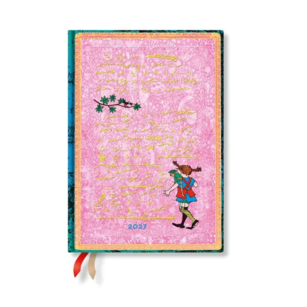 Paperblanks Планер Pippi Longstocking, Midi, 1 ден на страница, твърда корица, 216 листа, за 2027 година