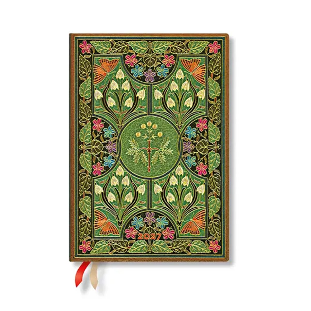 Paperblanks Планер Poetry in Bloom, Midi, хоризонтален, твърда корица, 88 листа, за 2027 година