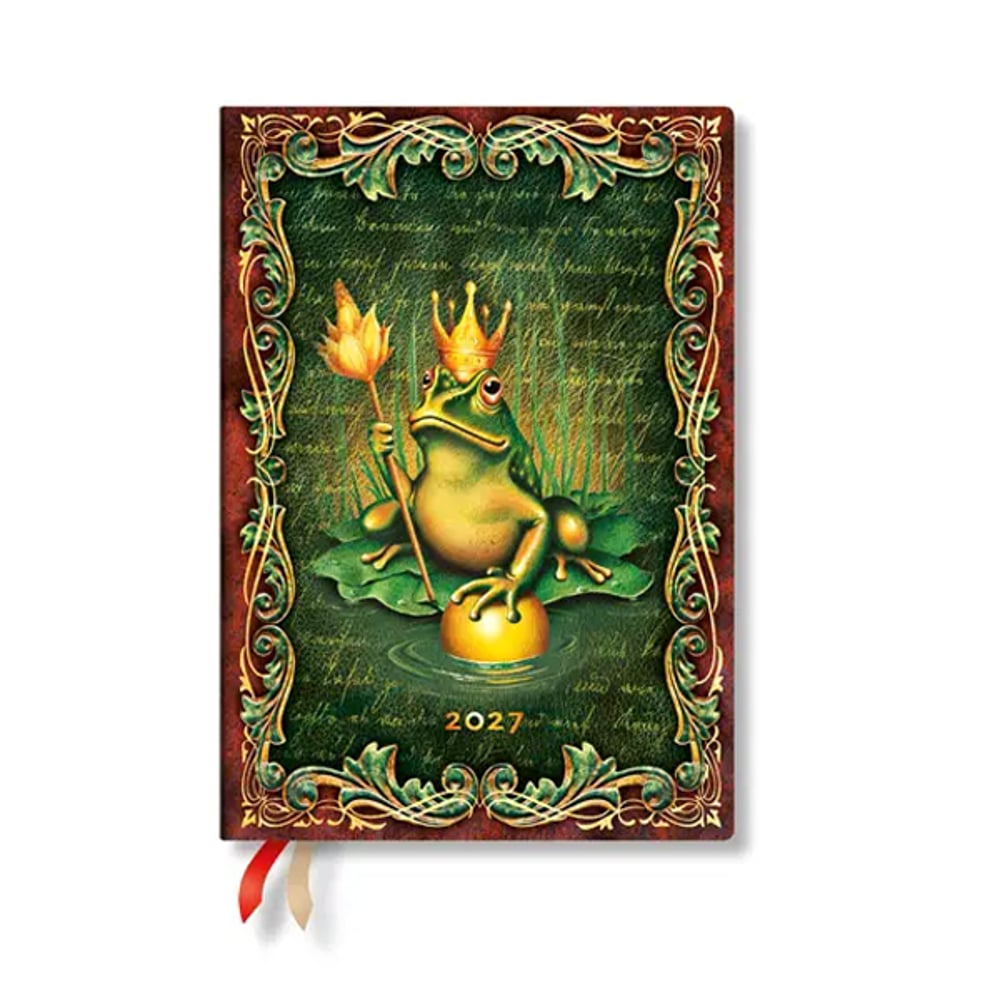 Paperblanks Планер Frog Prince, Midi, хоризонтален, твърда корица, 88 листа, за 2027 година