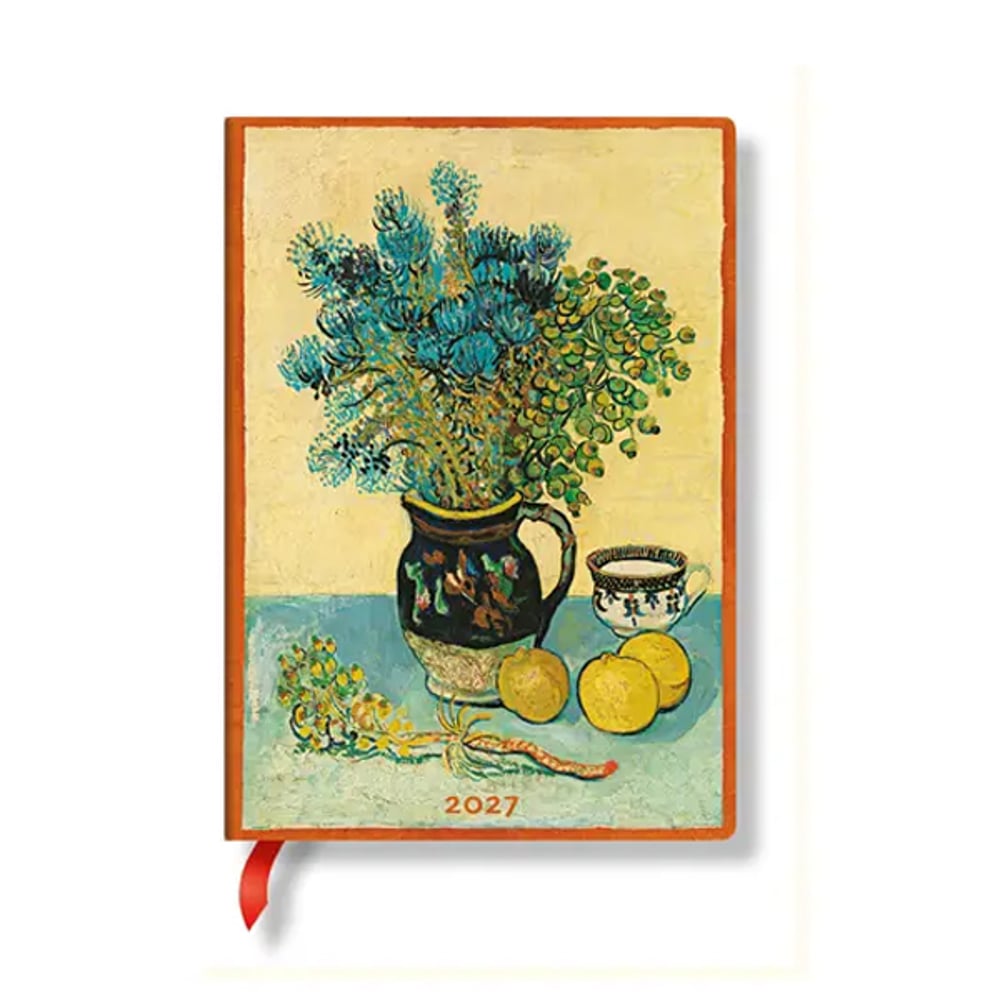 Paperblanks Планер Van Gogh's Still Life, Midi, хоризонтален, твърда корица, 88 листа, за 2027 година