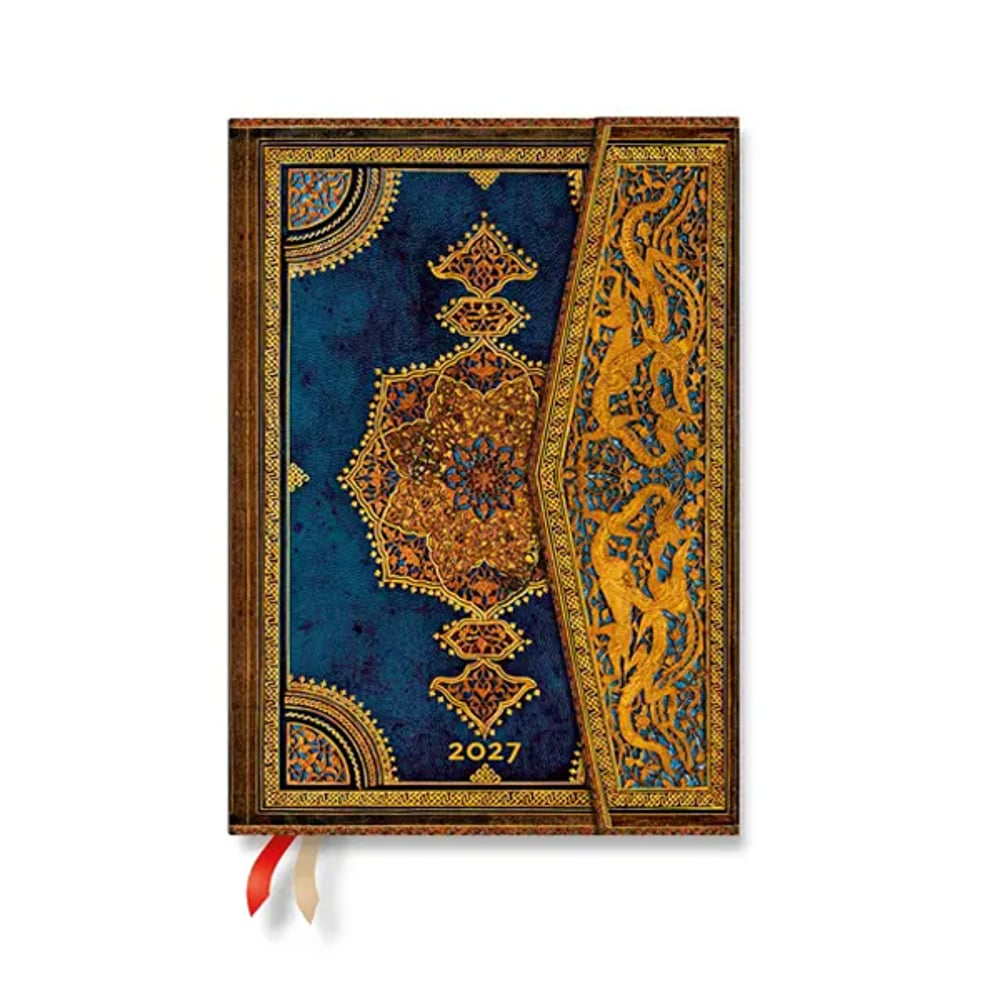 Paperblanks Планер Safavid Indigo, Midi, вертикален, твърда корица, 88 листа, за 2027 година