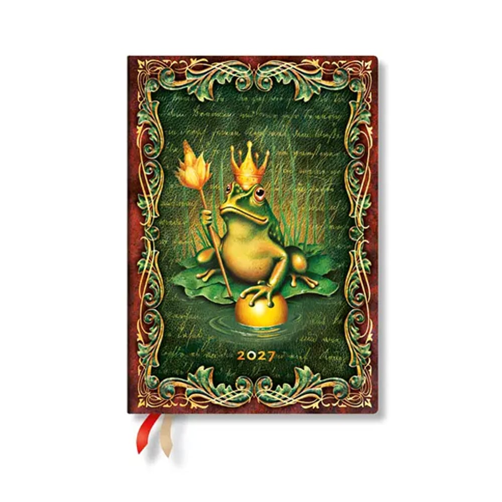 Paperblanks Планер Frog Prince, Midi, вертикален, твърда корица, 88 листа, за 2027 година