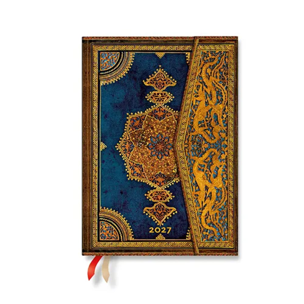 Paperblanks Планер Safavid Indigo, Midi, Verso, твърда корица, 88 листа, за 2027 година