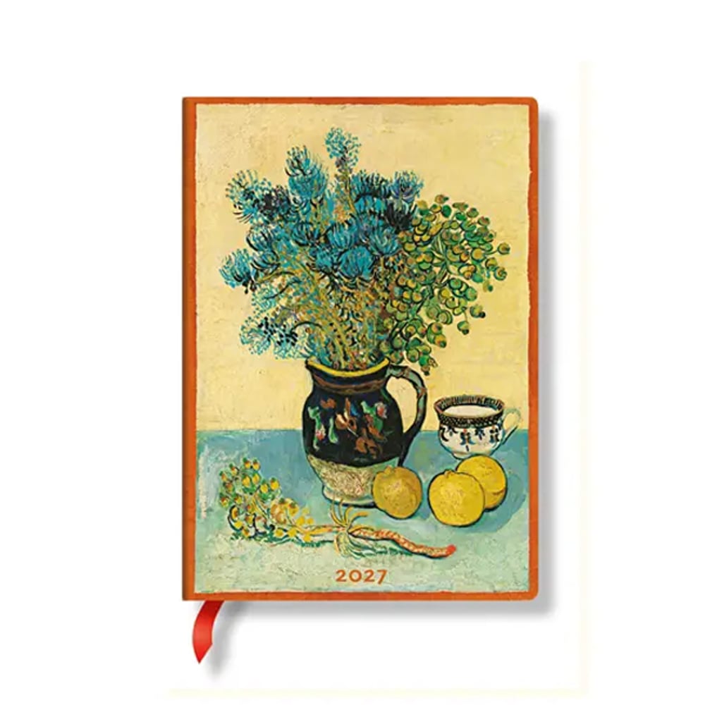 Paperblanks Планер Van Gogh's Still Life, Midi, Verso, твърда корица, 88 листа, за 2027 година