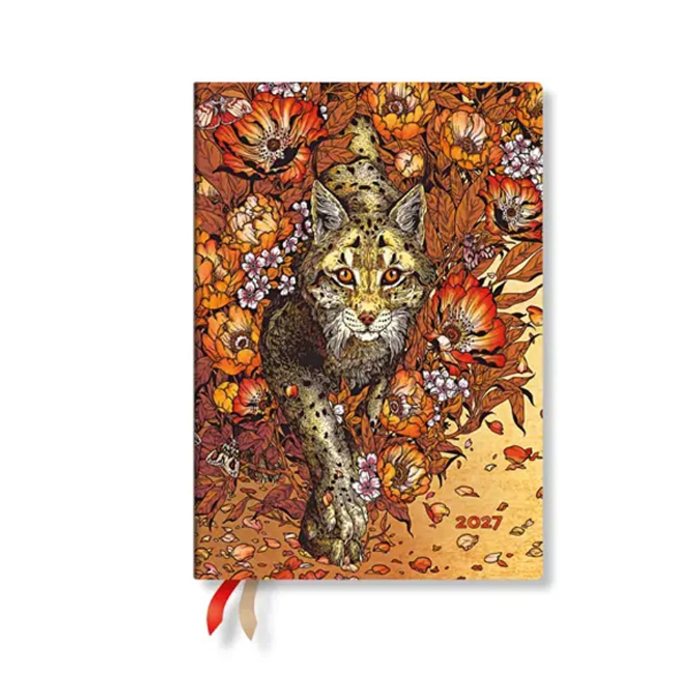 Paperblanks Планер Lynx Rising, Midi, хоризонтален, мека корица, 88 листа, за 2027 година