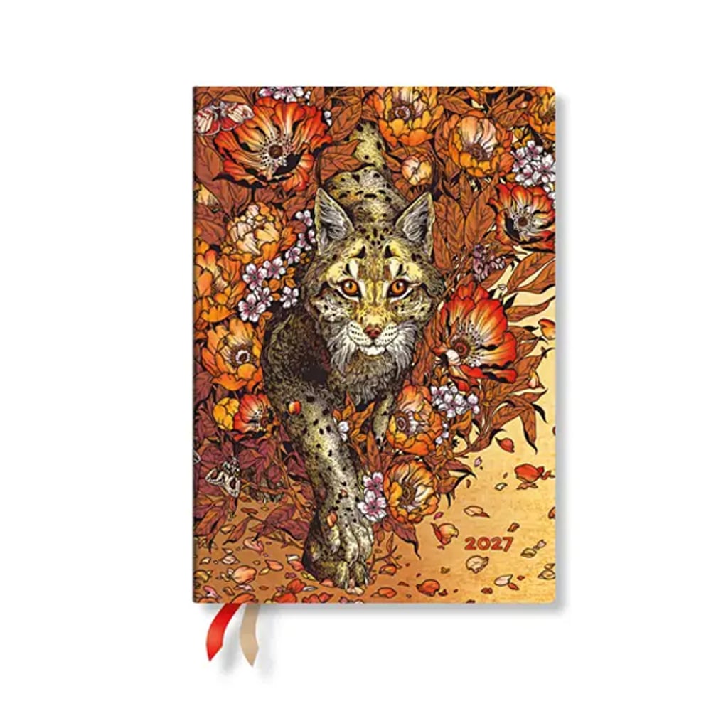Paperblanks Планер Lynx Rising, Midi, вертикален, мека корица, 88 листа, за 2027 година