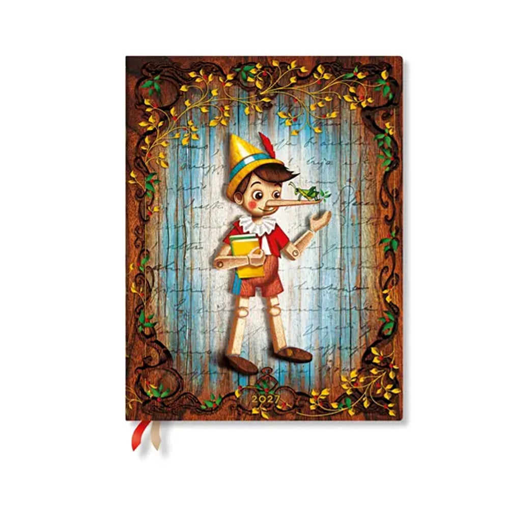 Paperblanks Планер Pinocchio, Ultra, 1 ден на страница, мека корица, 216 листа, за 2027 година