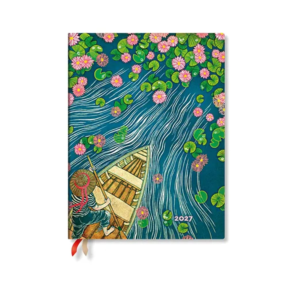 Paperblanks Планер Lotus River, Ultra, вертикален, мека корица, 88 листа, за 2027 година