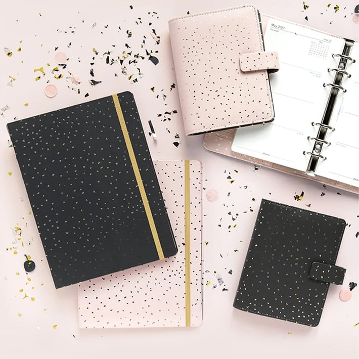 Filofax Органайзер Confetti Pocket, черен със златисти елементи